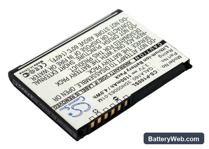 Pharos PTL525P Replacement Battery, 3.7V, 1100mAh, Li-ion 2