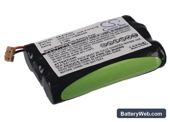 Panasonic KX-TCD560 Replacement Battery, 3.6V, 600mAh, Ni-MH 1