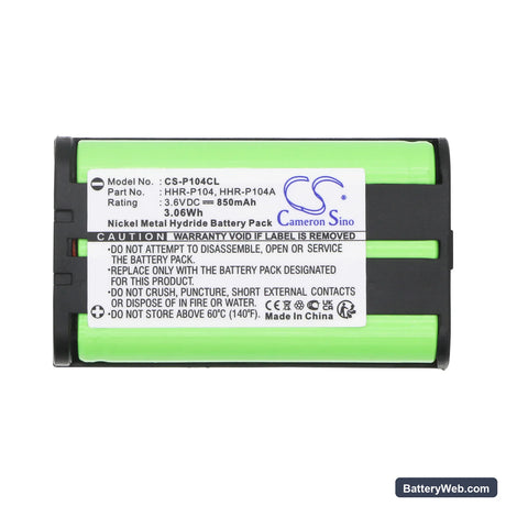 GP GP85AAALH3BXZ Replacement Battery, 3.6V, 850mAh, Ni-MH 5