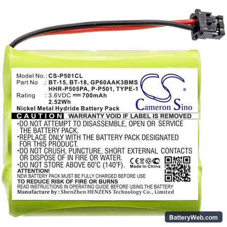 Cobra 213021-N-001 Replacement Battery, 3.6V, 700mAh, Ni-MH 3