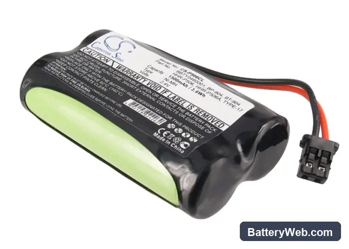 GP GP60AAS2BMX Replacement Battery, 2.4V, 1500mAh, Ni-MH 1