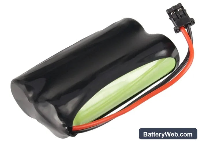 GP GP60AAS2BMX Replacement Battery, 2.4V, 1500mAh, Ni-MH 3