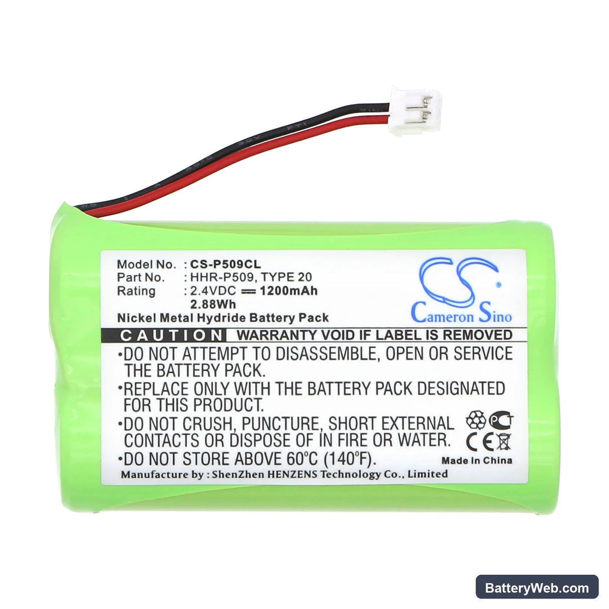 Radio Shack 23-9091 Replacement Battery, 2.4V, 1200mAh, Ni-MH 3