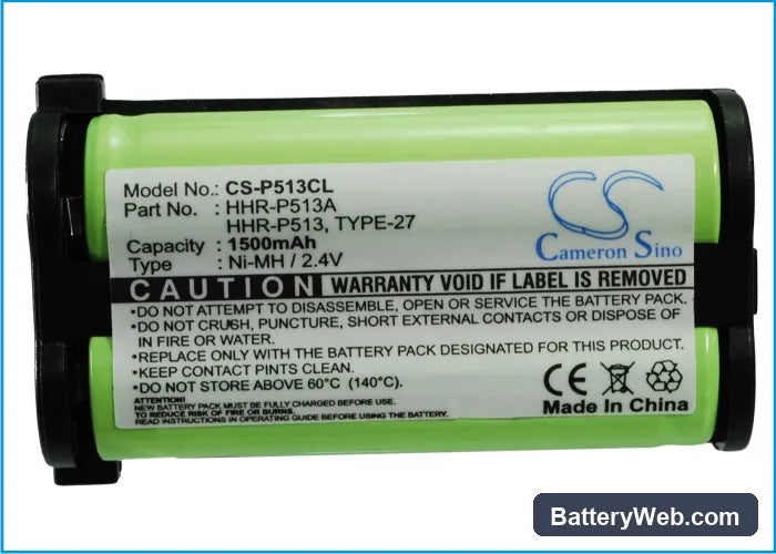 GE Replacement Battery, 2.4V, 1500mAh, Ni-MH 5