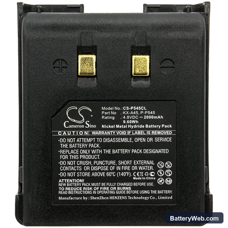Panasonic KX-T9100 Replacement Battery, 4.8V, 2000mAh, Ni-MH 3