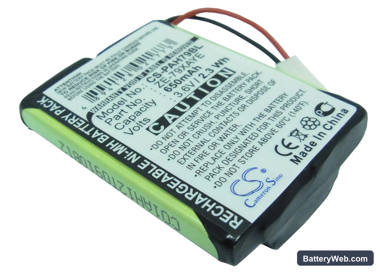 Panasonic Handheld ZE-79UNCY Replacement Battery, 3.6V, 650mAh, Ni-MH 2