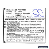 Pax X5 Replacement Battery, 3.8V, 3900mAh, Li-Polymer 3
