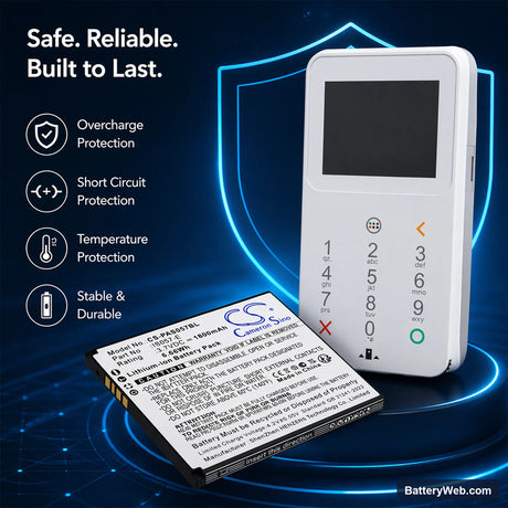 Pax IS057-E Replacement Battery, 3.7V, 1800mAh, Li-ion 6