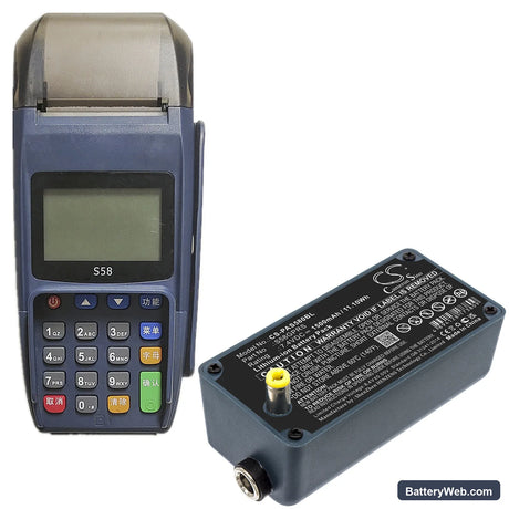 Pax S58 Replacement Battery, 7.4V, 1500mAh, Li-ion 4