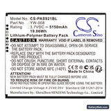 Pax A920 Pro Replacement Battery, 3.7V, 5150mAh, Li-Polymer 3