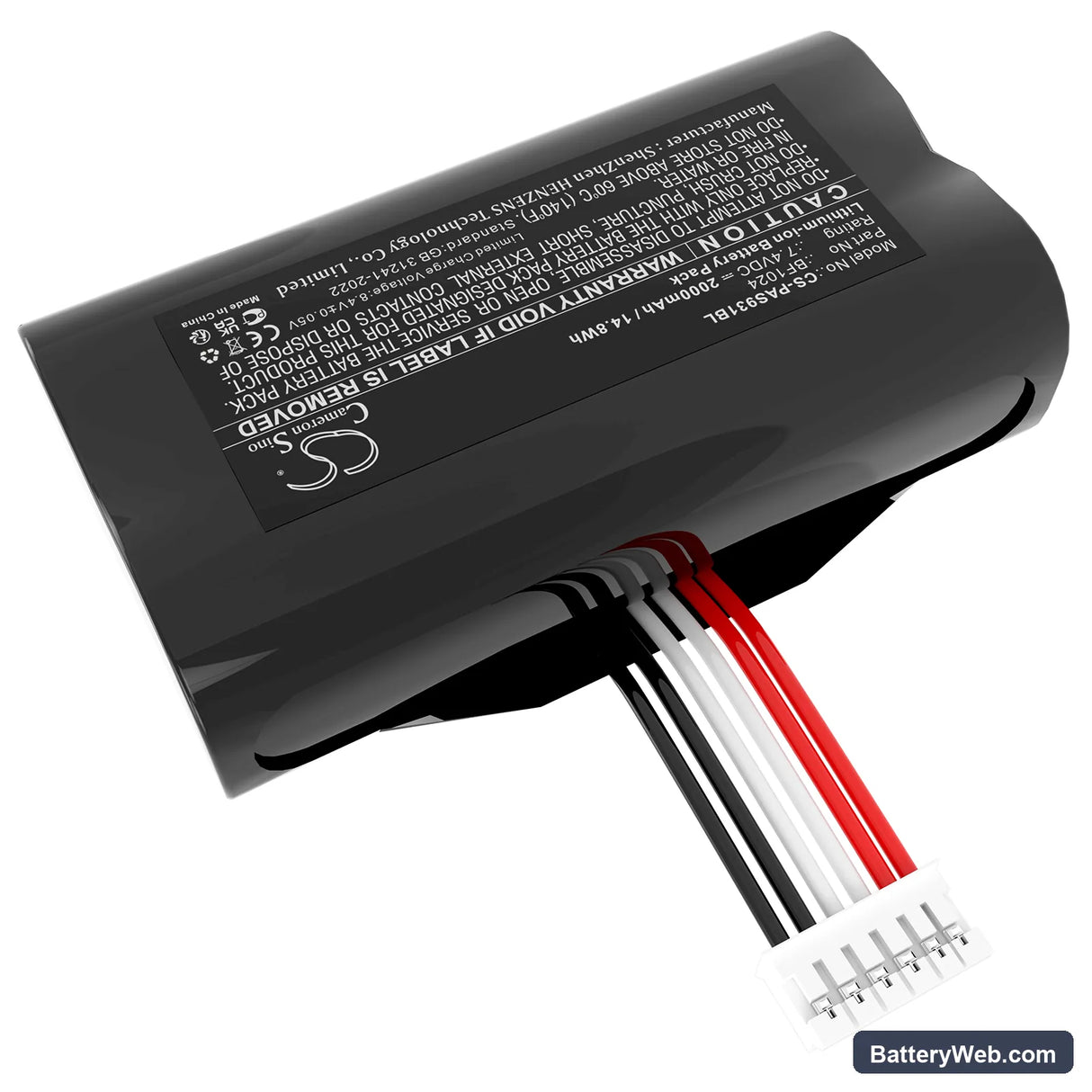 Pax A910 Replacement Battery, 7.4V, 2000mAh, Li-ion 2