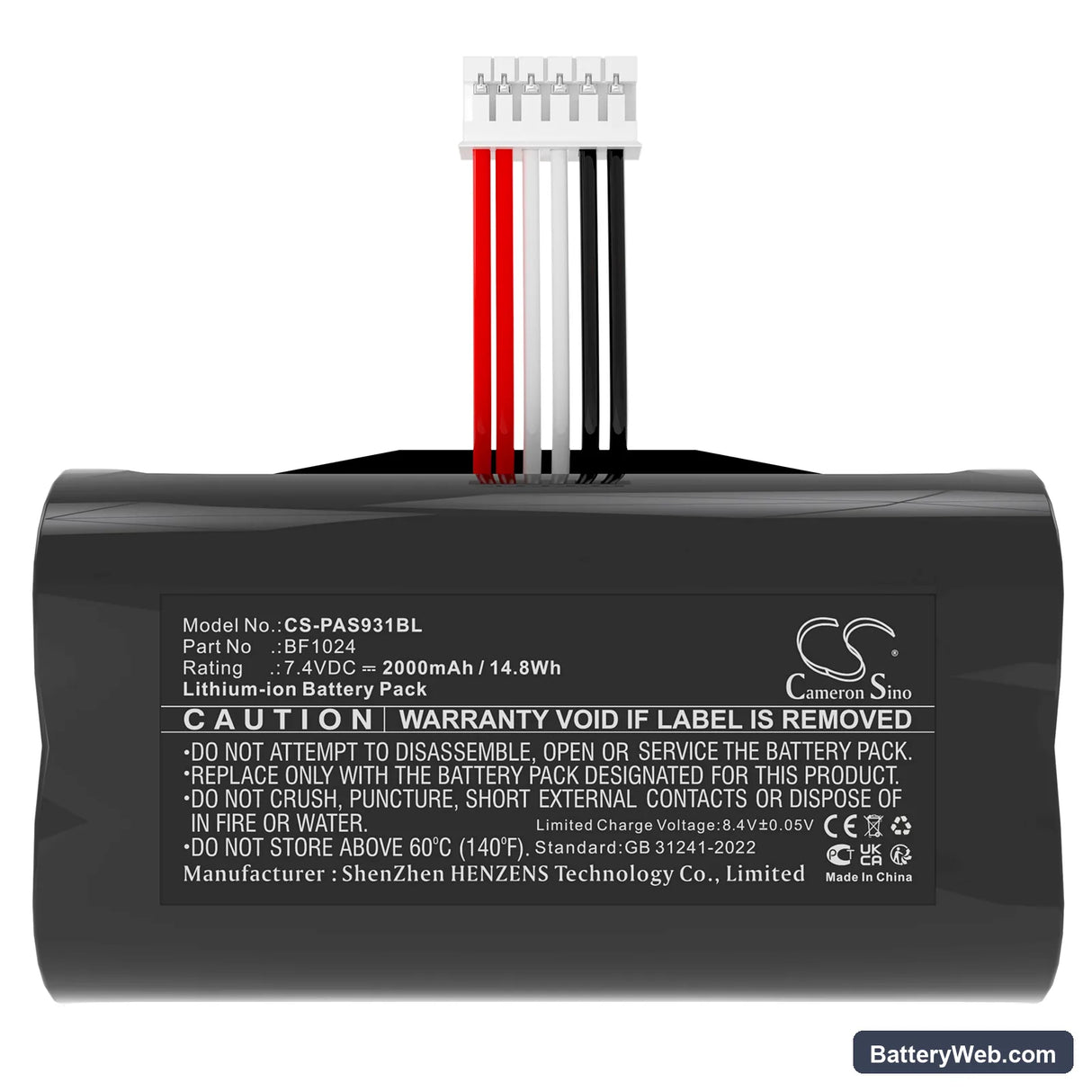 Pax A910 Replacement Battery, 7.4V, 2000mAh, Li-ion 5