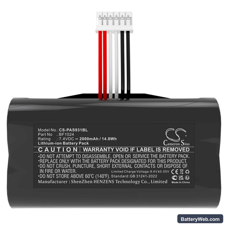 Pax A910 Replacement Battery, 7.4V, 2000mAh, Li-ion 5