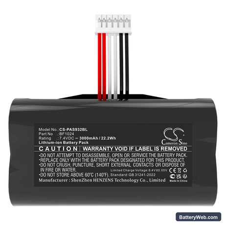 Pax A910 Replacement Battery, 7.4V, 3000mAh, Li-ion 5
