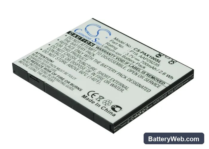 SoftBank P-10A Replacement Battery, 3.7V, 700mAh, Li-ion 1
