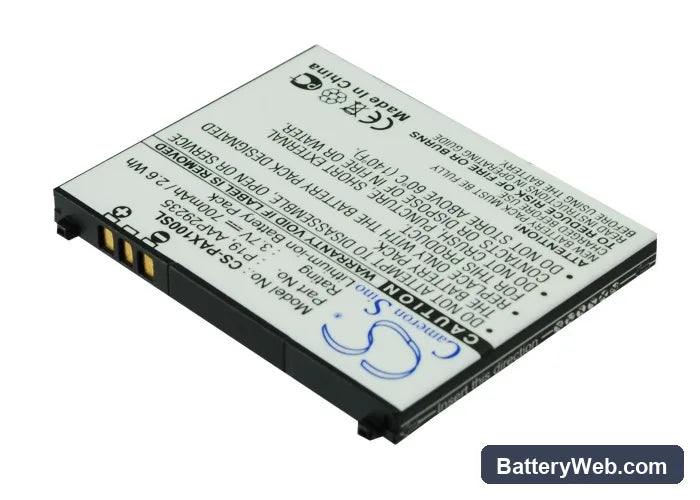 SoftBank P-10A Replacement Battery, 3.7V, 700mAh, Li-ion 3