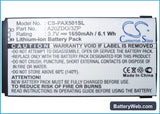 Philips Xenium X501 Replacement Battery, 3.7V, 1650mAh, Li-ion 5