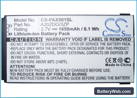 Philips Xenium X501 Replacement Battery, 3.7V, 1650mAh, Li-ion 5