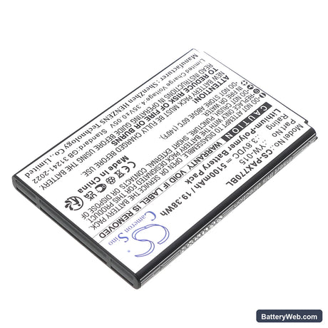 Pax A77 Replacement Battery, 3.8V, 5100mAh, Li-Polymer 2