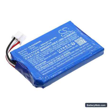 Pax Q80 Replacement Battery, 7.4V, 650mAh, Li-Polymer 1