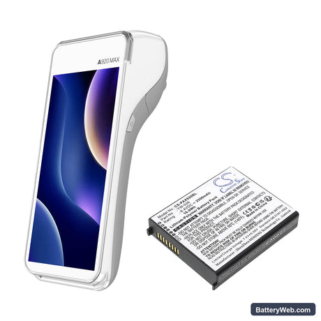 Pax A920 MAX Replacement Battery, 6.4V, 2500mAh, Li-Polymer 4