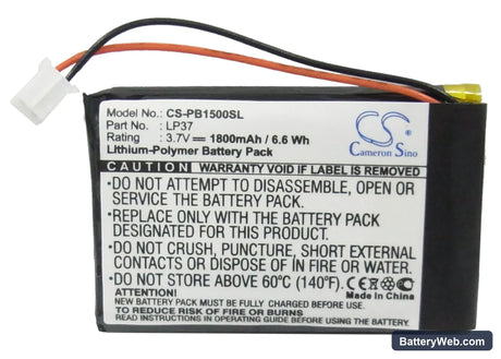 Pure Digital Pocket DAB1500 Replacement Battery, 3.7V, 1800mAh, Li-Polymer 5