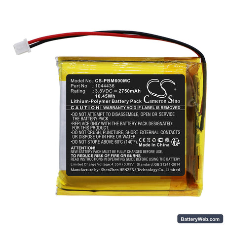 Pyle PPBCM6 Replacement Battery, 3.8V, 2750mAh, Li-Polymer 3