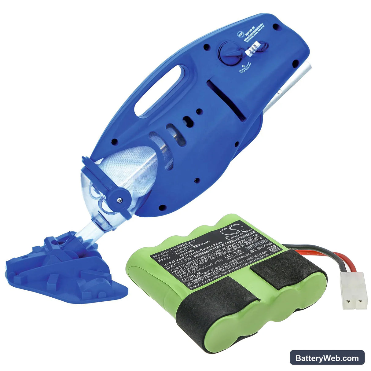 Water Tech Pool Blaster Max CG Replacement Battery, 9.6V, 3000mAh, Ni-MH 6