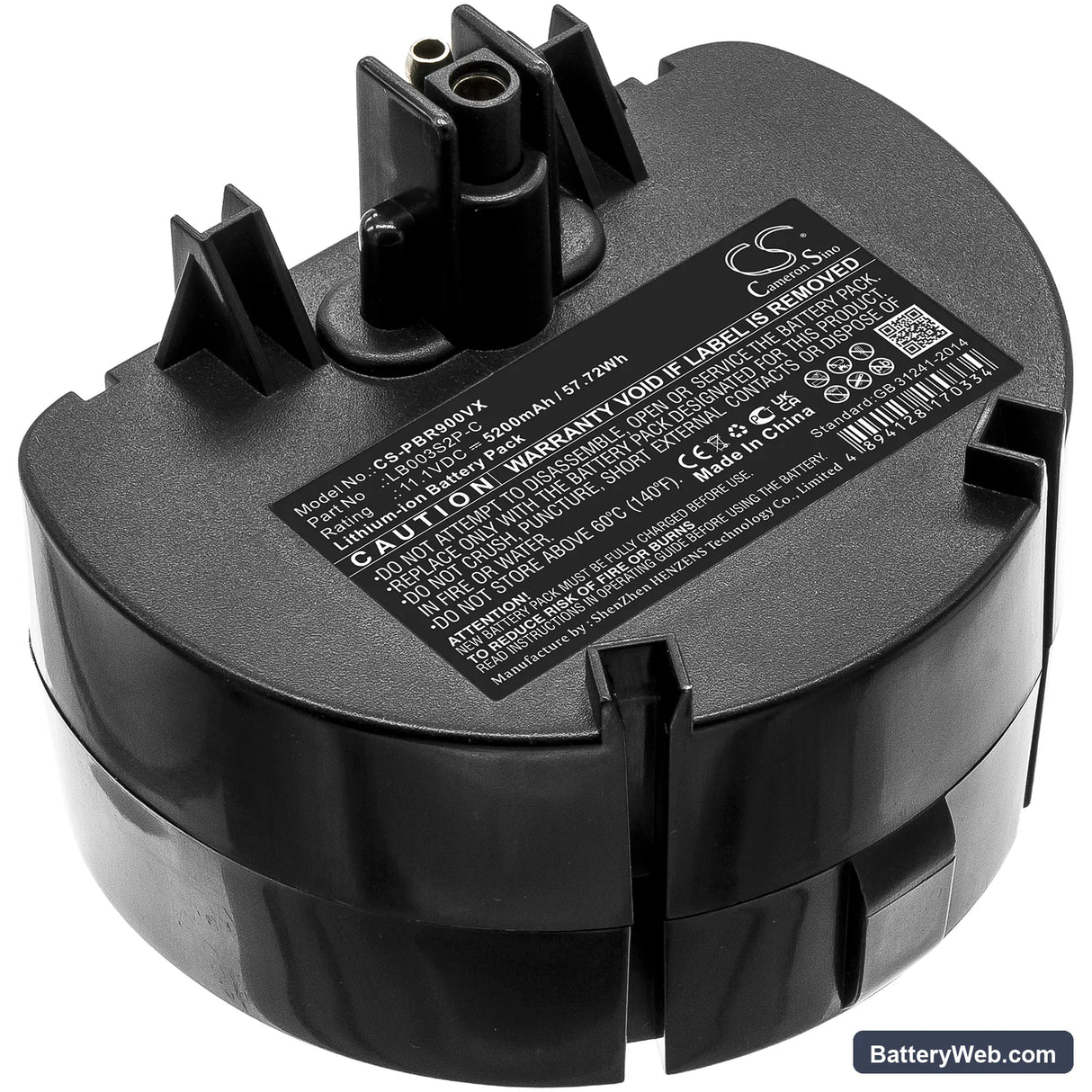 Water Tech Pool Blaster Pro Replacement Battery, 11.1V, 5200mAh, Li-ion 1