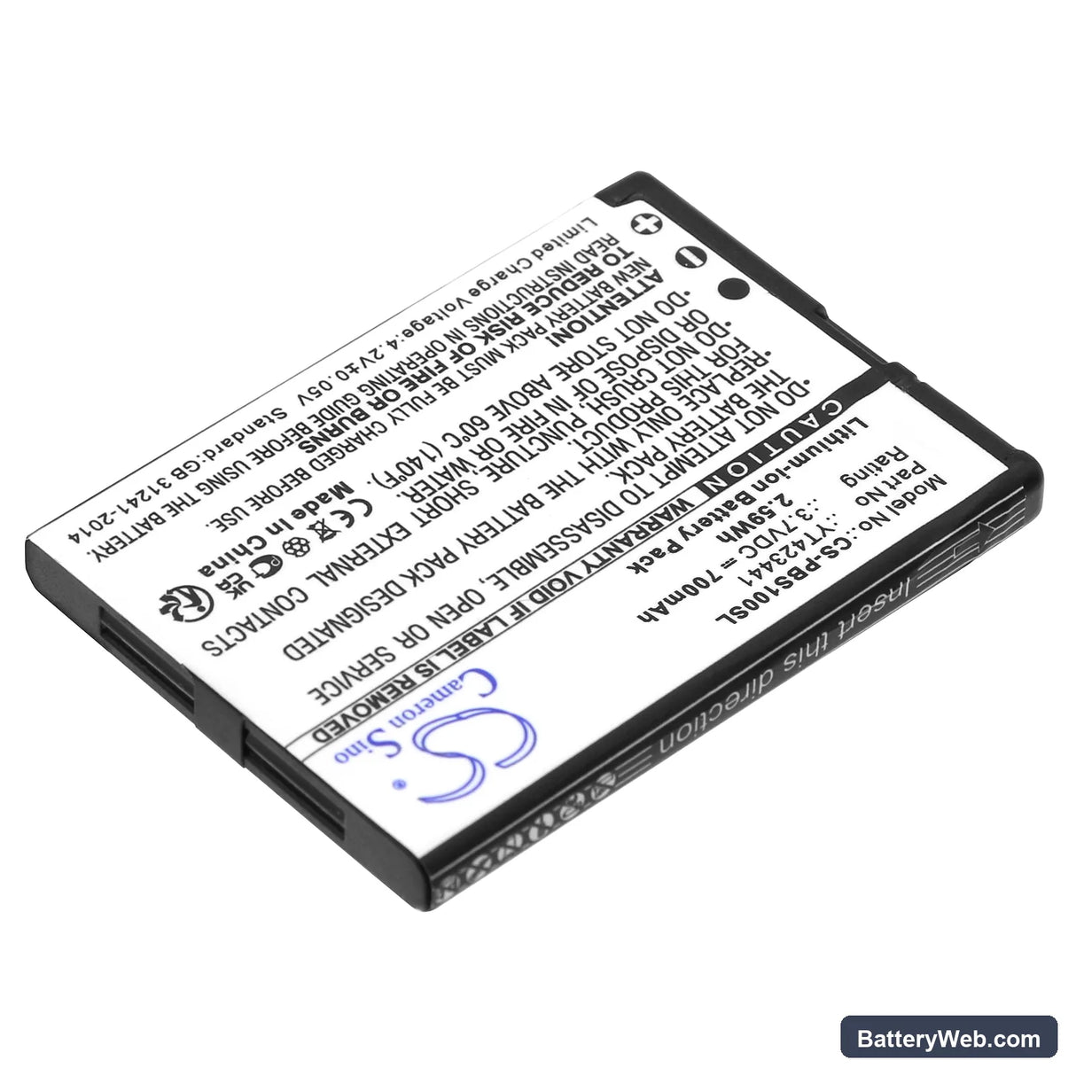 Peterson BBS-1 Replacement Battery, 3.7V, 700mAh, Li-ion 2