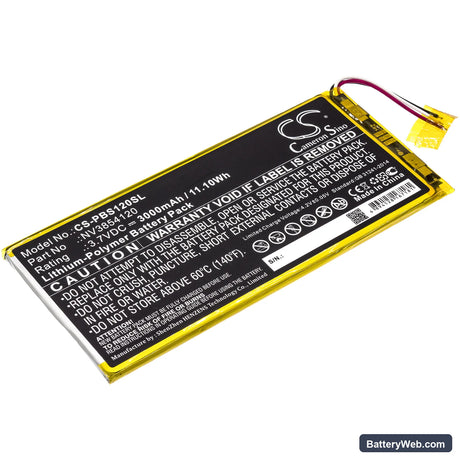 Ematic KIDS PBSKD12 Replacement Battery, 3.7V, 3000mAh, Li-Polymer 1
