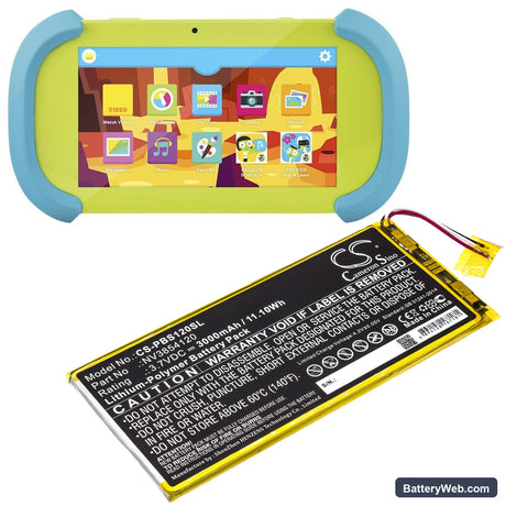 Ematic KIDS PBSKD12 Replacement Battery, 3.7V, 3000mAh, Li-Polymer 5