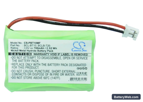 Brother IntelliFax-1960c Replacement Battery, 3.6V, 700mAh, Ni-MH 5