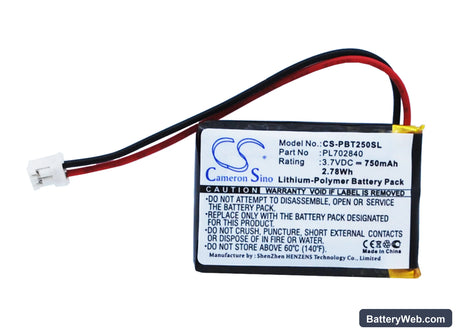 Philips BT2500 Replacement Battery, 3.7V, 750mAh, Li-Polymer 1