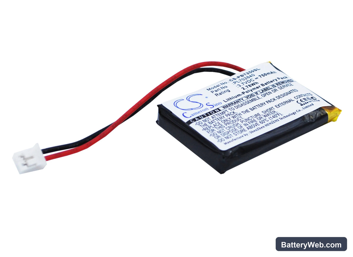 Philips BT2500 Replacement Battery, 3.7V, 750mAh, Li-Polymer 2