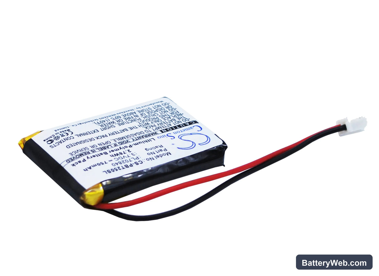 Philips BT2500 Replacement Battery, 3.7V, 750mAh, Li-Polymer 3