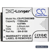 Philips SCD-603/00 Replacement Battery, 3.7V, 1100mAh, Li-ion 3