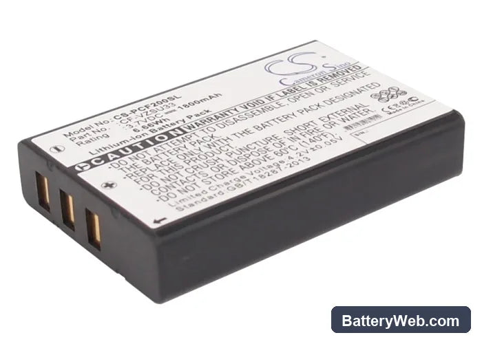 Panasonic Toughbook CF-P2 Replacement Battery, 3.7V, 1800mAh, Li-ion 1