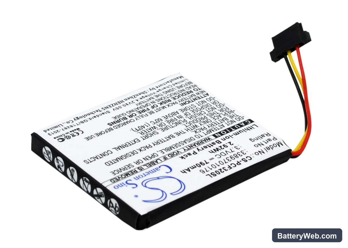 Pioneer AVIC-F320BT Replacement Battery, 3.7V, 790mAh, Li-ion 3