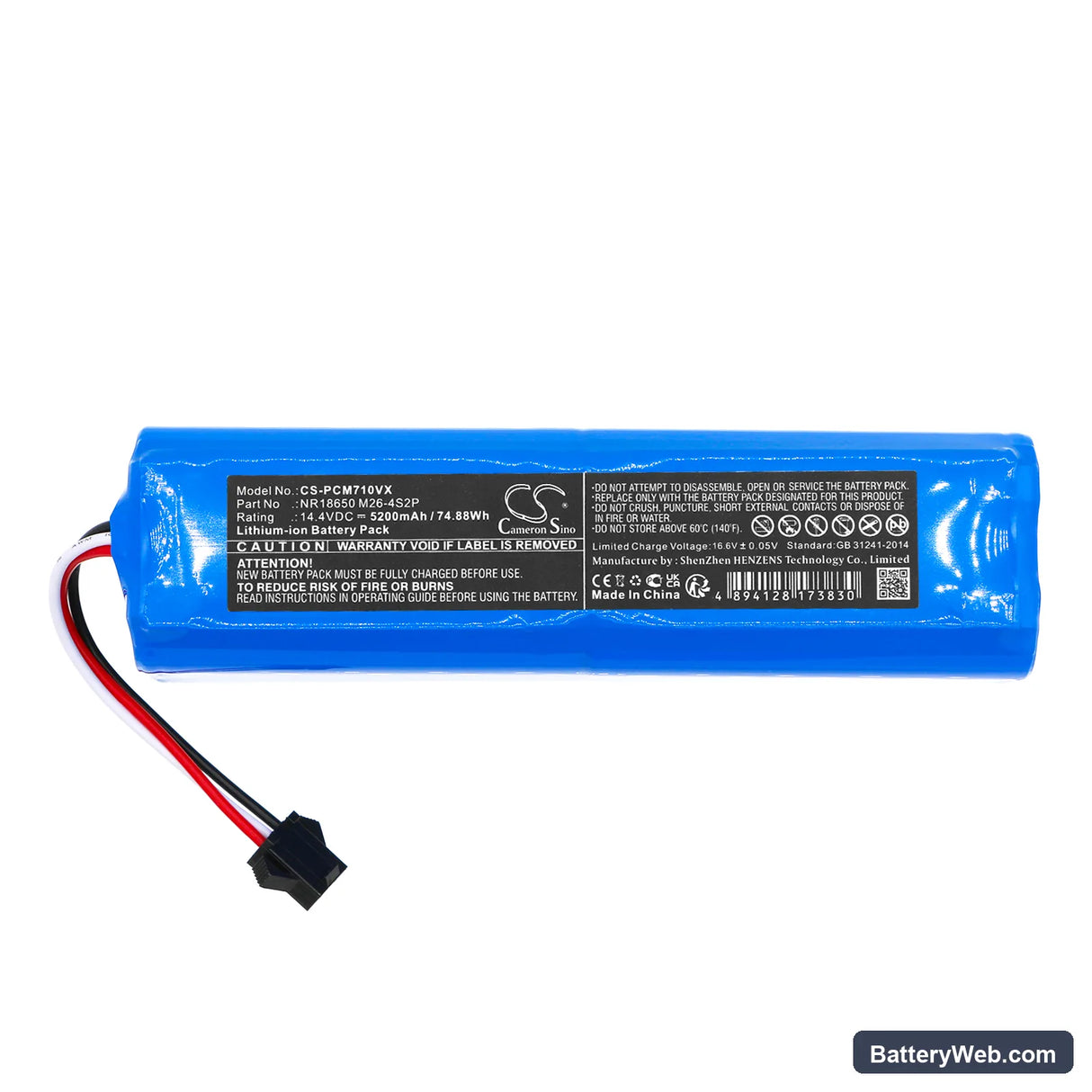 Ultenic D1C Replacement Battery, 14.4V, 5200mAh, Li-ion 3