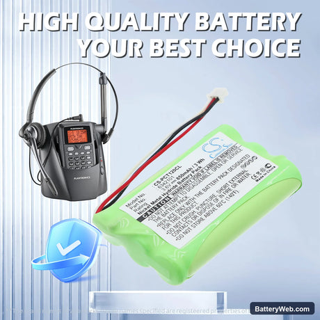 Plantronics CT11 Replacement Battery, 3.6V, 850mAh, Ni-MH 6