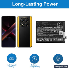 Poco X7 Replacement Battery, 3.91V, 5000mAh, Li-Polymer 1