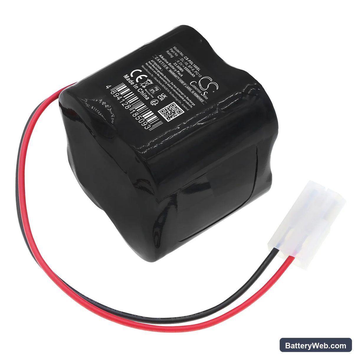 Panic Door BP6 Replacement Battery, 6V, 5500mAh, Alkaline 1