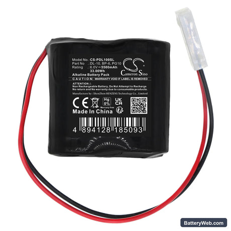 Panic Door BP6 Replacement Battery, 6V, 5500mAh, Alkaline 3