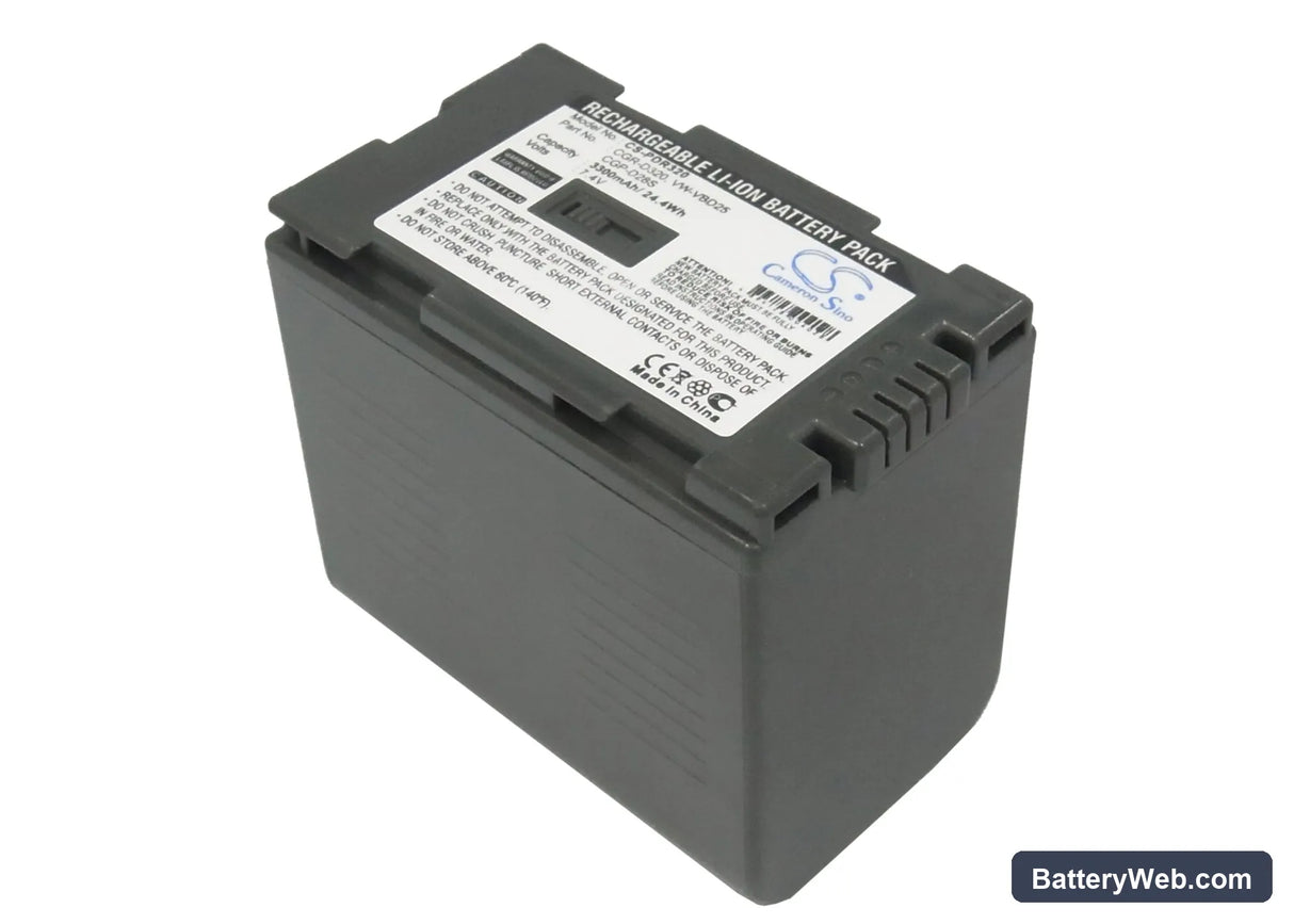 Panasonic AG-DVC15 Replacement Battery, 7.4V, 3300mAh, Li-ion 1