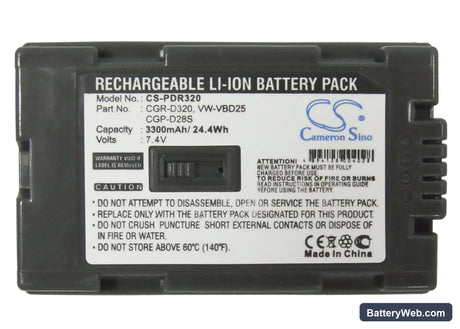 Panasonic AG-DVC15 Replacement Battery, 7.4V, 3300mAh, Li-ion 5