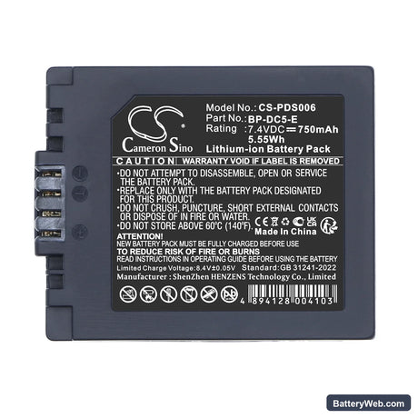 Leica V-LUX1 Replacement Battery, 7.4V, 750mAh, Li-ion 5