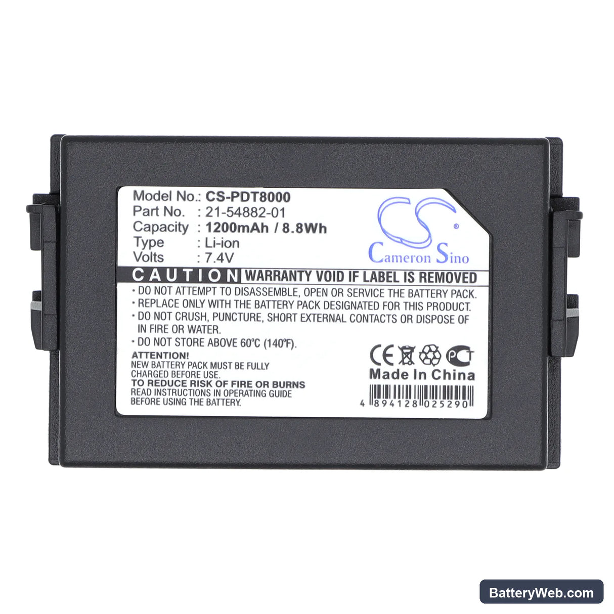 Symbol PDT8000 Replacement Battery, 7.4V, 1200mAh, Li-ion 5