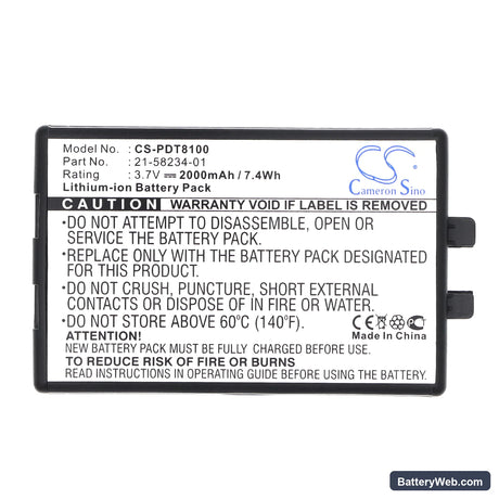 Symbol PDT8100 Replacement Battery, 3.7V, 2000mAh, Li-ion 5