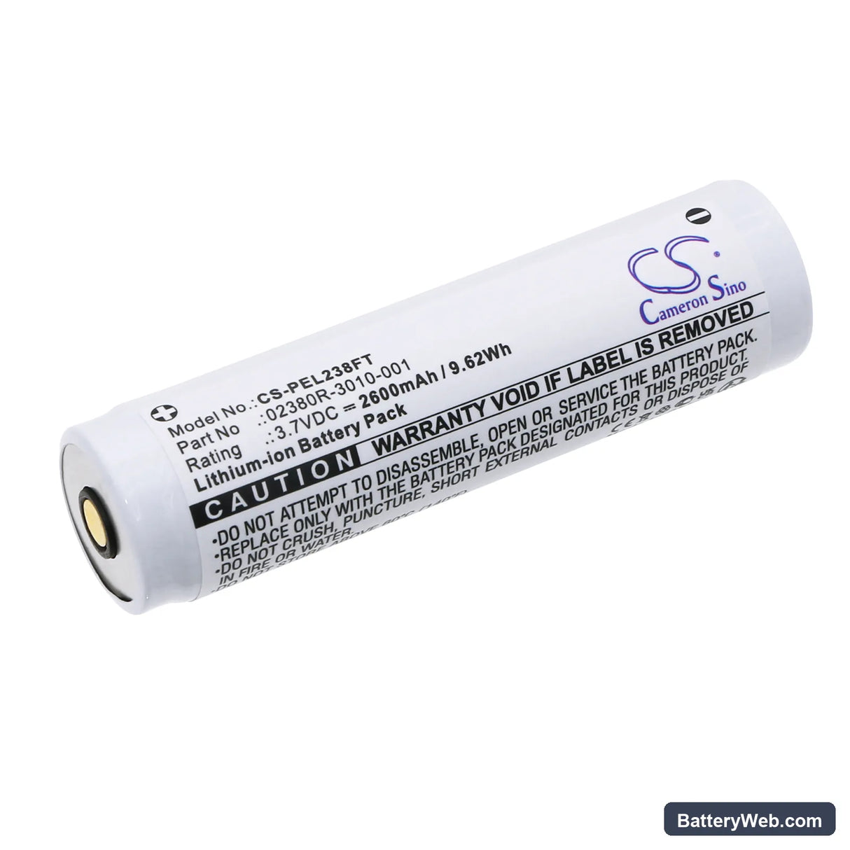 Pelican 7610 Tactical Flashlight Replacement Battery, 3.7V, 2600mAh, Li-ion 1